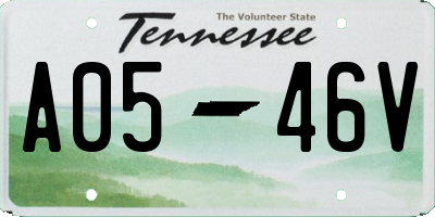 TN license plate A0546V