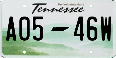 TN license plate A0546W