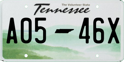 TN license plate A0546X