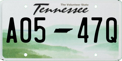 TN license plate A0547Q