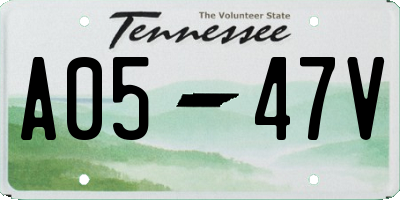 TN license plate A0547V