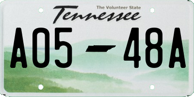 TN license plate A0548A