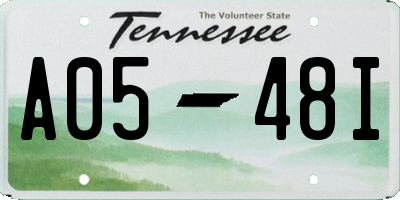 TN license plate A0548I
