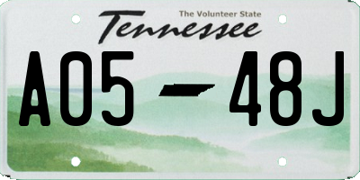 TN license plate A0548J