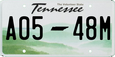 TN license plate A0548M