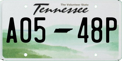 TN license plate A0548P