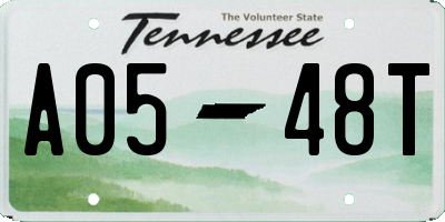 TN license plate A0548T