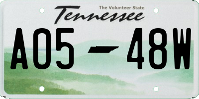 TN license plate A0548W