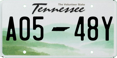 TN license plate A0548Y