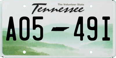 TN license plate A0549I