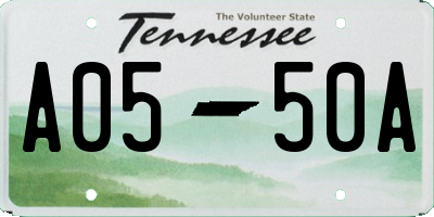 TN license plate A0550A