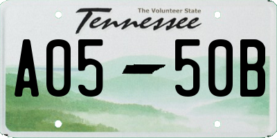 TN license plate A0550B