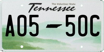TN license plate A0550C