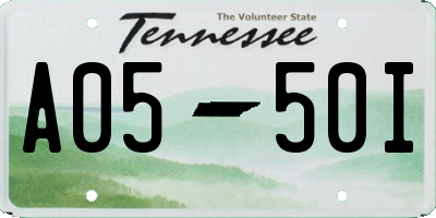 TN license plate A0550I