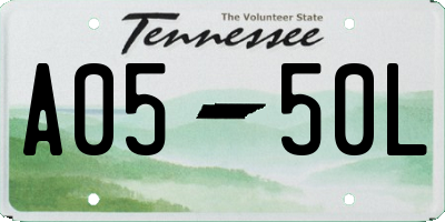 TN license plate A0550L