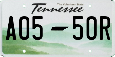 TN license plate A0550R