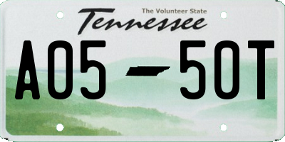 TN license plate A0550T