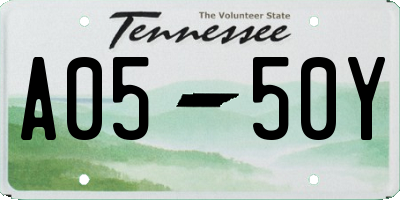 TN license plate A0550Y