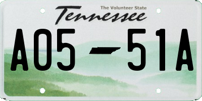 TN license plate A0551A