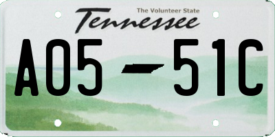 TN license plate A0551C