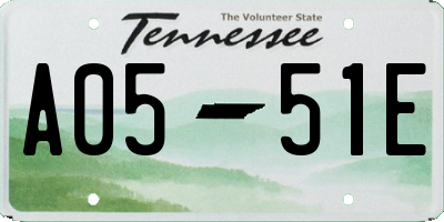 TN license plate A0551E