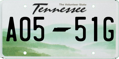 TN license plate A0551G