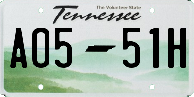 TN license plate A0551H