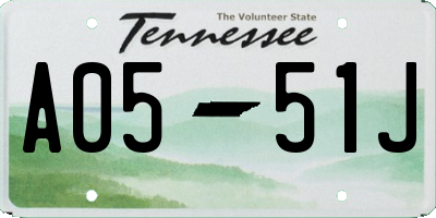 TN license plate A0551J