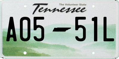 TN license plate A0551L