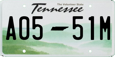 TN license plate A0551M