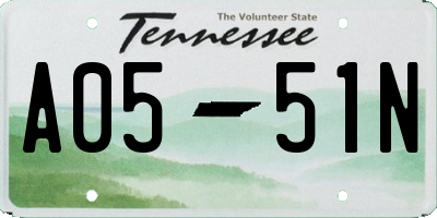 TN license plate A0551N