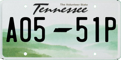 TN license plate A0551P