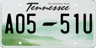 TN license plate A0551U