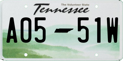 TN license plate A0551W