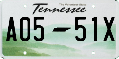 TN license plate A0551X