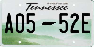 TN license plate A0552E