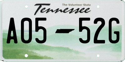 TN license plate A0552G