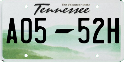 TN license plate A0552H