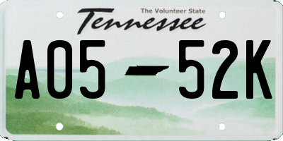 TN license plate A0552K