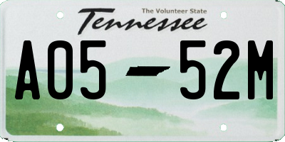 TN license plate A0552M