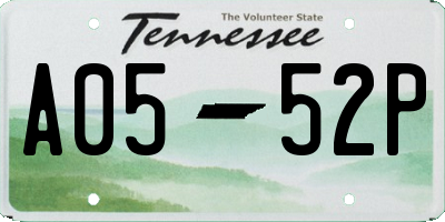 TN license plate A0552P