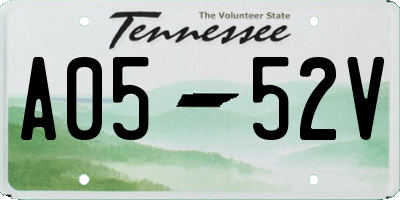 TN license plate A0552V