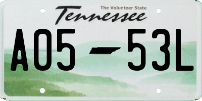 TN license plate A0553L