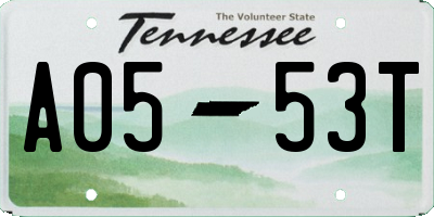 TN license plate A0553T