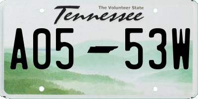 TN license plate A0553W