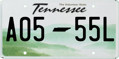TN license plate A0555L