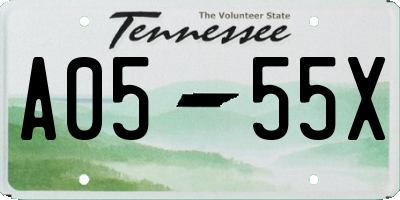 TN license plate A0555X