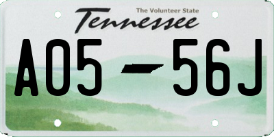 TN license plate A0556J