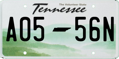 TN license plate A0556N