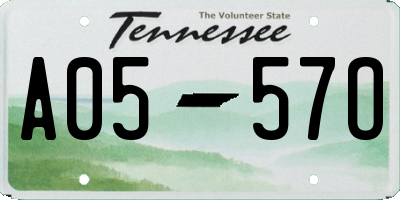 TN license plate A0557O